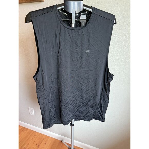Zyia Men's Black Workout Cooling Exercise Muscle Sleeveless Athletic Tank Top XL - Picture 2 of 5